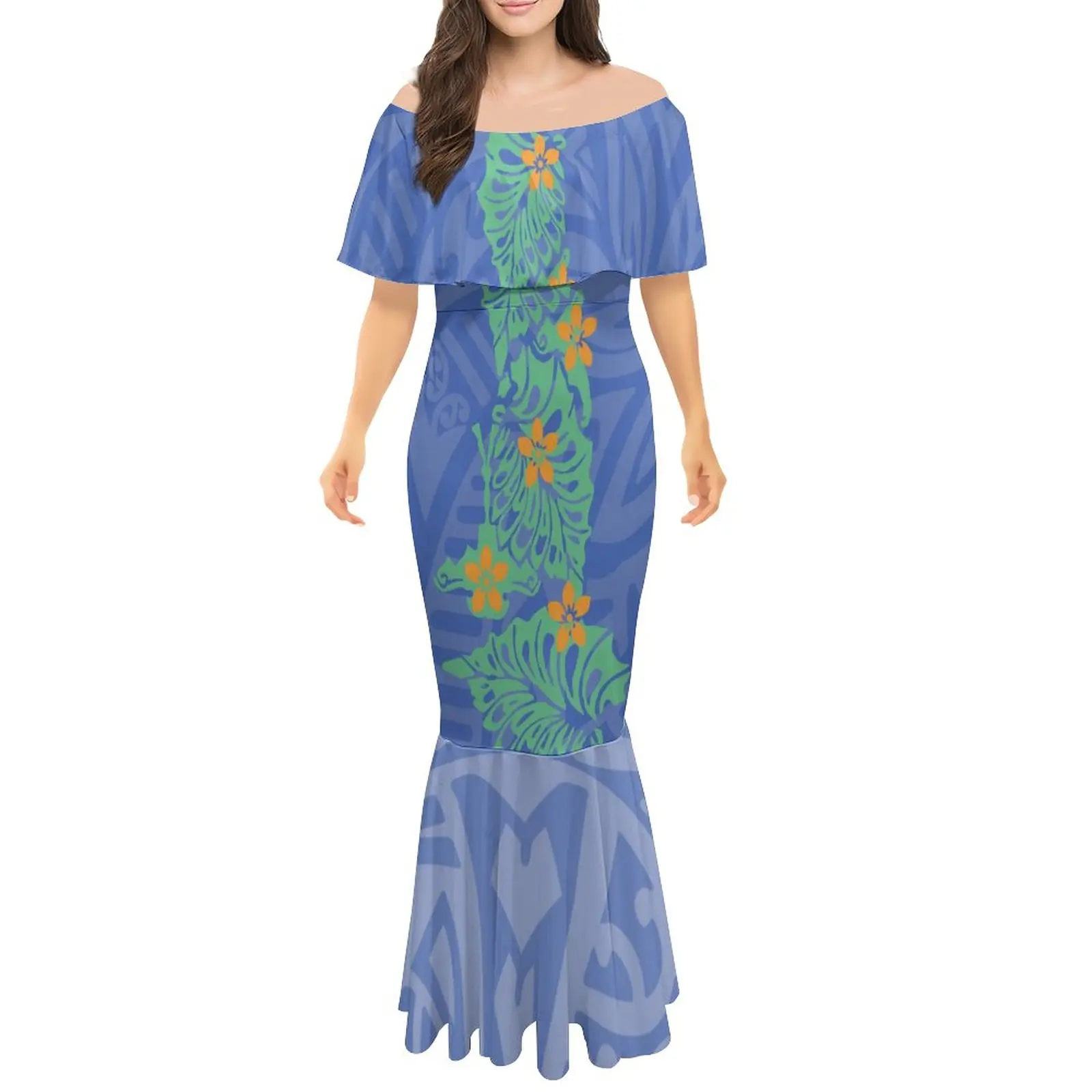 Factory Direct Sales Hawaii Polynesian Tribal Lady Mermaid Dress Custom Made Half Sleeve Fishtail Dresses Woman Dance Ball Gowns
Factory Direct Sales Hawaii Polynesian Tribal Lady Mermaid Dress Custom Made Half Sleeve Fishtail Dresses Woman Dance Ball Gowns