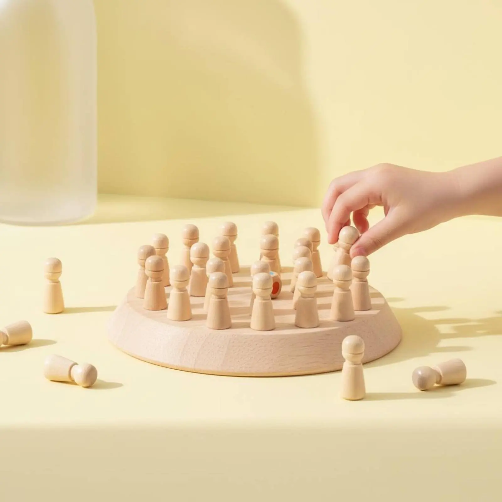 Wooden Peg Board Game Natural Wood Wooden Memory Game Small Toy Polished Turned
Wooden Peg Board Game Natural Wood Wooden Memory Game Small Toy Polished Turned