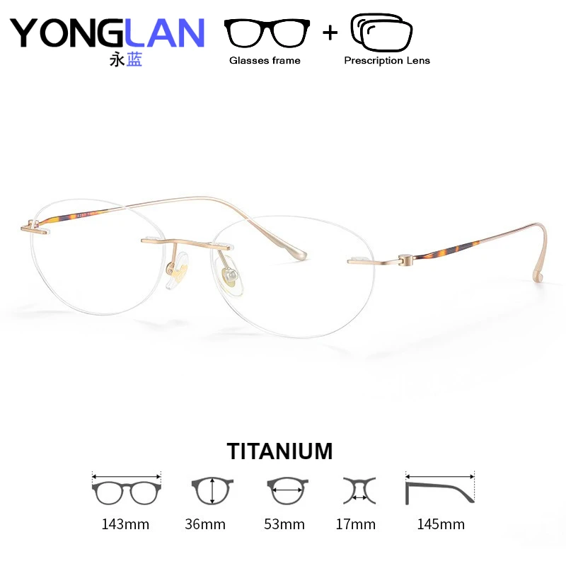 NEW Fashion TITANIUM Oval Rimless Eyeglasses Women Prescription Glasses Myopia Hyperopia Reading Eyewear Customized Progressive
NEW Fashion TITANIUM Oval Rimless Eyeglasses Women Prescription Glasses Myopia Hyperopia Reading Eyewear Customized Progressive
