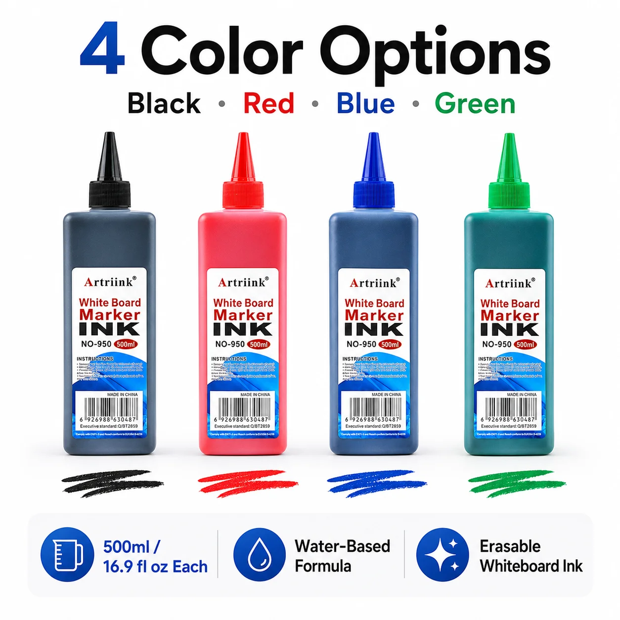 500ml Dry Erase Marker Refill Ink Water Based Whiteboard Pen Ink Erasable Black Red Blue Green
500ml Dry Erase Marker Refill Ink Water Based Whiteboard Pen Ink Erasable Black Red Blue Green