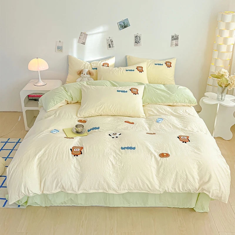 Cartoon Cotton Towel Embroidered Comforter Set Machine Washable Bed Linen Bedding Spring New Soft Breathable Fitted Sheet
Cartoon Cotton Towel Embroidered Comforter Set Machine Washable Bed Linen Bedding Spring New Soft Breathable Fitted Sheet
