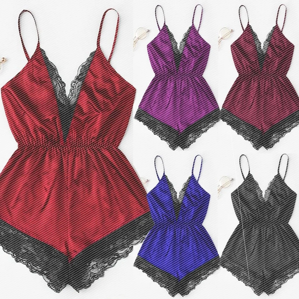 Sexy Lace Sling Oily Cloth Jumpsuit New Home Lingerie V-neck Design Full Coverage Bodycon Style for Women Home Comfortable Wear
Sexy Lace Sling Oily Cloth Jumpsuit New Home Lingerie V-neck Design Full Coverage Bodycon Style for Women Home Comfortable Wear