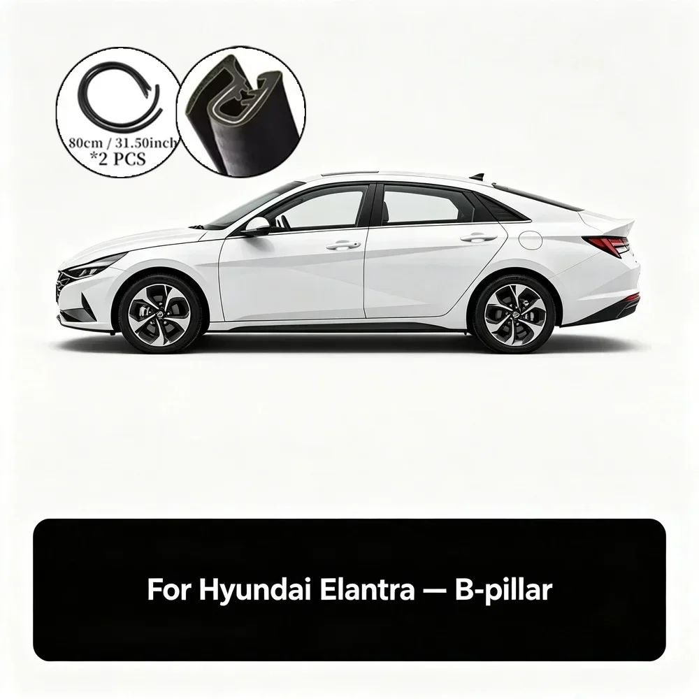 For Hyundai Elantra 2021-2025 2 Pcs 80cm/31.5inch Door B Pillar Soundproof Sealing Strips Reduce Noise Enhance Sealing
For Hyundai Elantra 2021-2025 2 Pcs 80cm/31.5inch Door B Pillar Soundproof Sealing Strips Reduce Noise Enhance Sealing