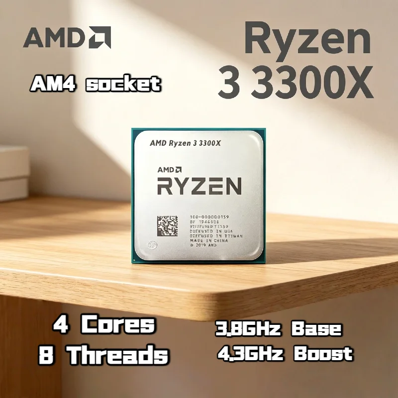 Original AMD Ryzen 3 3300X 4 Core 8 Thread 3.8GHz Base 4.3GHz Boost 65W 7nm AM4 PCIe 4.0 Desktop CPU Tray No Cooler
Original AMD Ryzen 3 3300X 4 Core 8 Thread 3.8GHz Base 4.3GHz Boost 65W 7nm AM4 PCIe 4.0 Desktop CPU Tray No Cooler