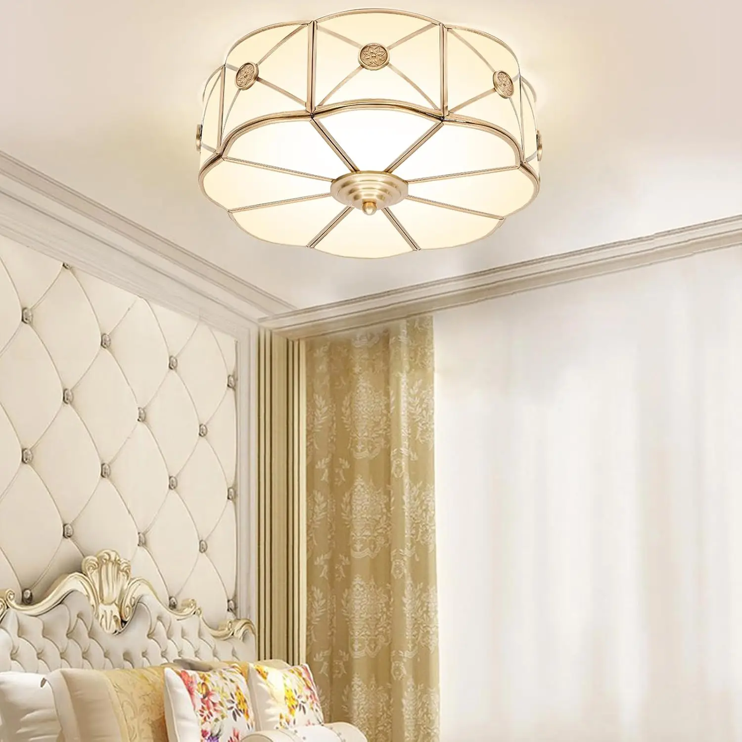 Ceiling Lamp Flush Mount Light 3-Light Drum Shade Vintage Chandelier, Fixture for Bedroom Hallway Entryway Foyer W14 H6.3 inch
Ceiling Lamp Flush Mount Light 3-Light Drum Shade Vintage Chandelier, Fixture for Bedroom Hallway Entryway Foyer W14 H6.3 inch