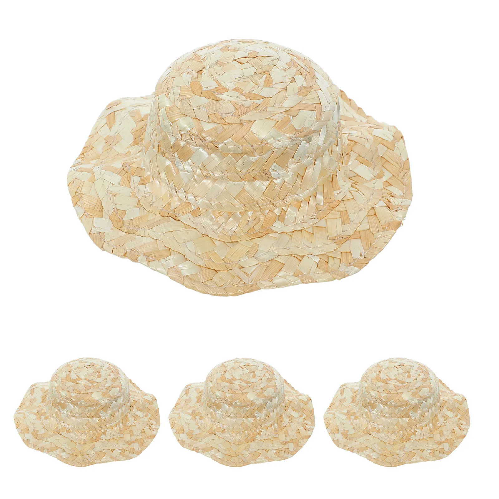 4Pcs Mini Straw Hats Hand Woven Natural Straw 13Cm Lightweight Summer Sun Hats for Dollhouse Miniature Costume Accessories
4Pcs Mini Straw Hats Hand Woven Natural Straw 13Cm Lightweight Summer Sun Hats for Dollhouse Miniature Costume Accessories