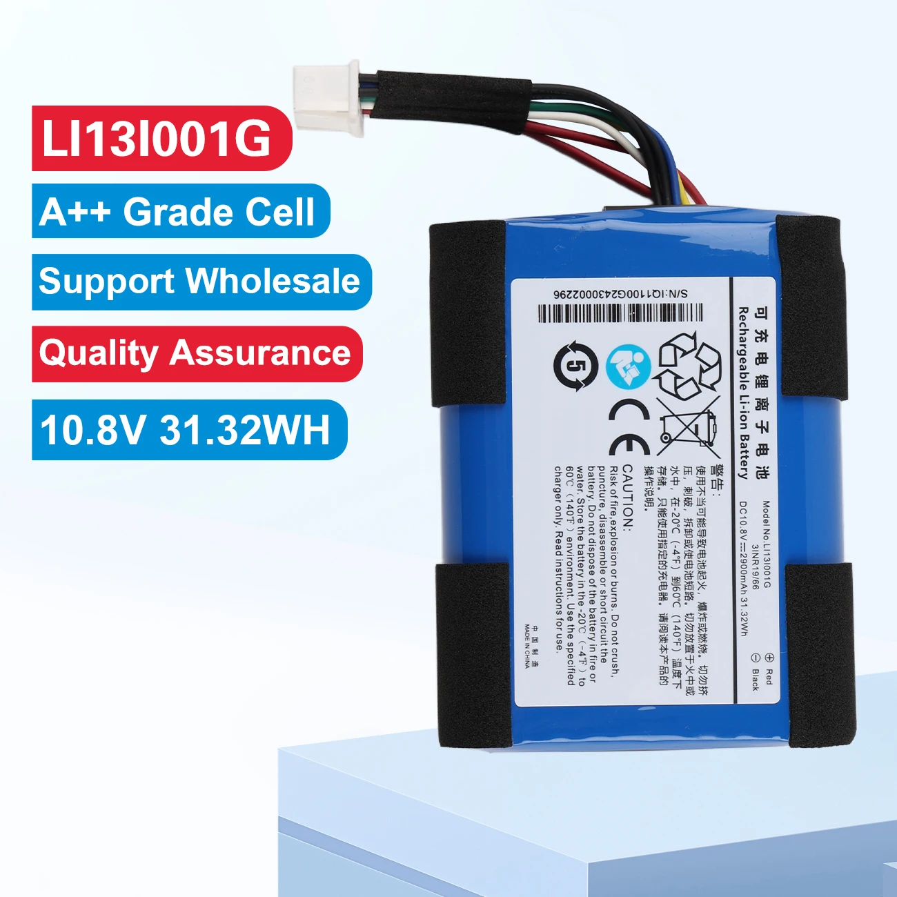 LI13I001G Replacement Battery For Mindray Medical equipment 3INR19/66 10.8V 2900mAh
LI13I001G Replacement Battery For Mindray Medical equipment 3INR19/66 10.8V 2900mAh