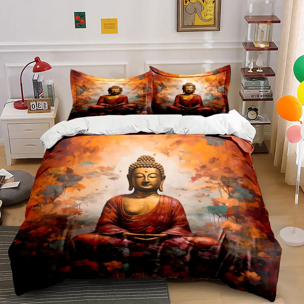 Buddha statue with vibrant autumn hues Pattern Duvet Cover Set Digital Print Colorful Polyester Bedding with Zipper Closur
Buddha statue with vibrant autumn hues Pattern Duvet Cover Set Digital Print Colorful Polyester Bedding with Zipper Closur