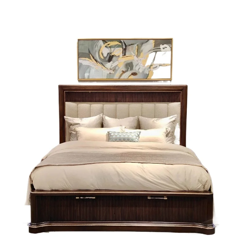 American solid wood modern simple double bed light luxury bedroom retro European bed
American solid wood modern simple double bed light luxury bedroom retro European bed