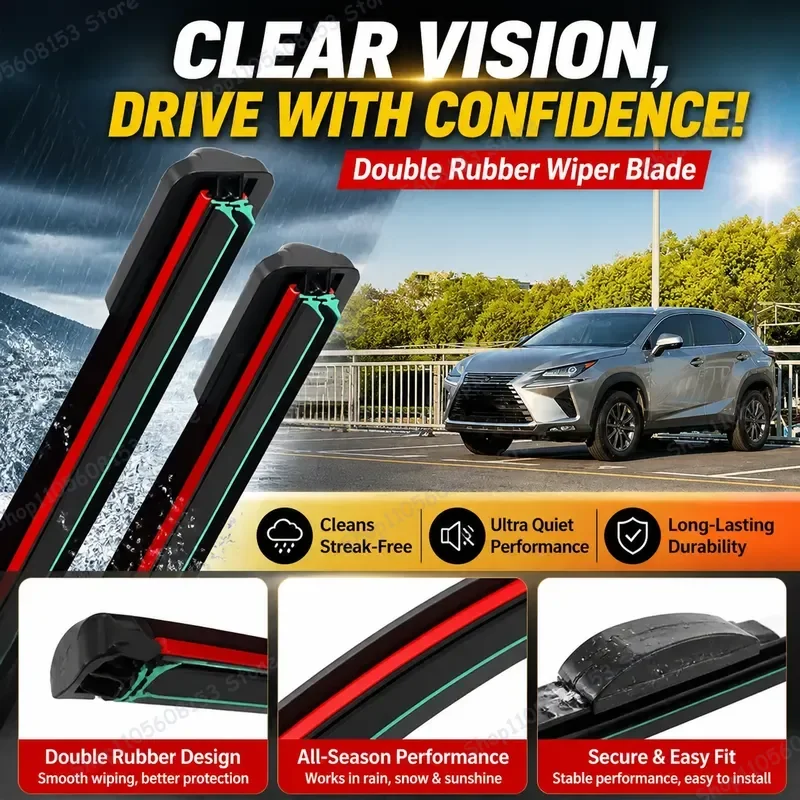 For Lexus NX 2014–2023 NX200 NX200t NX300h NX450h Windshield Wiper Blades Front Rear Replacement Set 2PCS All Weather Rain
For Lexus NX 2014–2023 NX200 NX200t NX300h NX450h Windshield Wiper Blades Front Rear Replacement Set 2PCS All Weather Rain