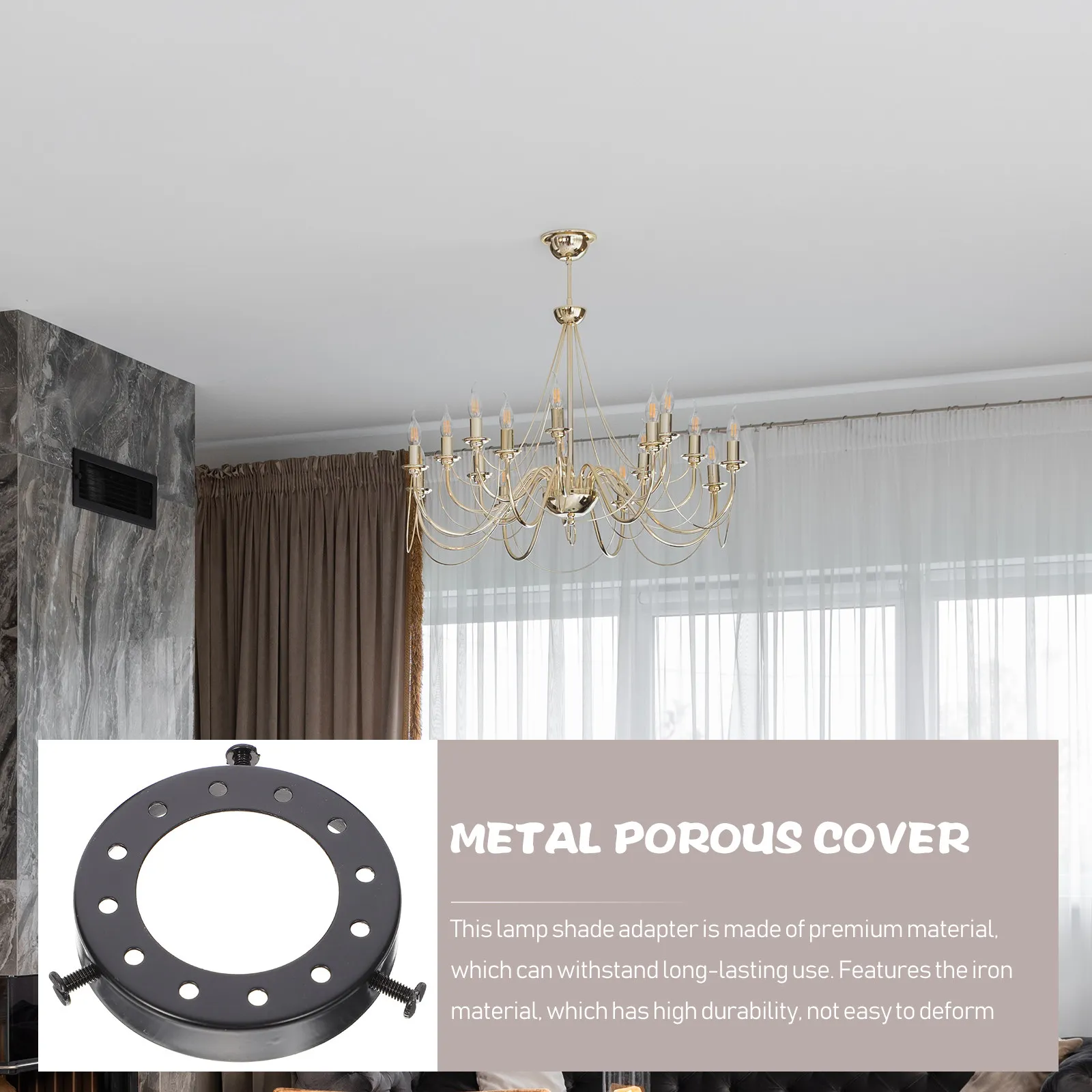 2Pcs Lamp Shade Ring Adapter Metal Cover Ring with Finish and Heat Dissipation Hole for Ceiling Lamps Pendant Fixtures
2Pcs Lamp Shade Ring Adapter Metal Cover Ring with Finish and Heat Dissipation Hole for Ceiling Lamps Pendant Fixtures