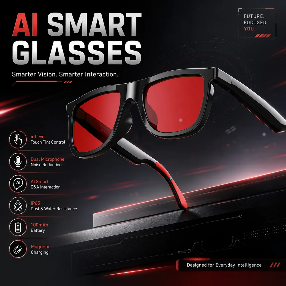 Step Into Smart Vision With Stylish Electrochromic Glasses Touch Color Shift Magnetic Charge Clear Calls And Immersive Music
Step Into Smart Vision With Stylish Electrochromic Glasses Touch Color Shift Magnetic Charge Clear Calls And Immersive Music