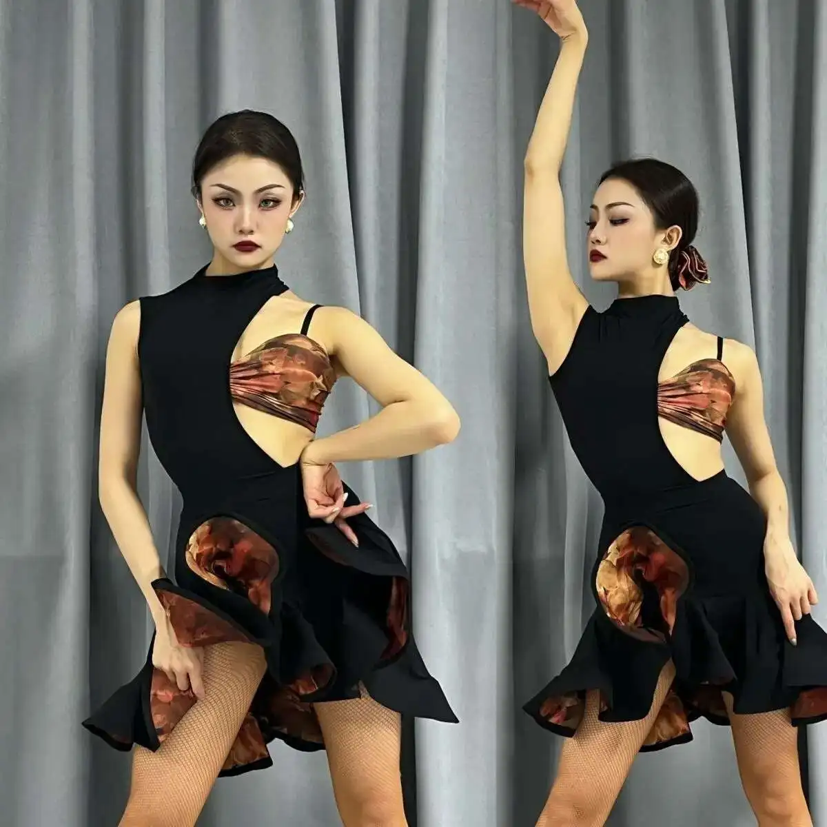 Patchwork Costume Latin Dance Dress Fragmented Dyed Fishbone Skirt Hollow Spliced Latin Dance Costume Latin Performance Costume
Patchwork Costume Latin Dance Dress Fragmented Dyed Fishbone Skirt Hollow Spliced Latin Dance Costume Latin Performance Costume
