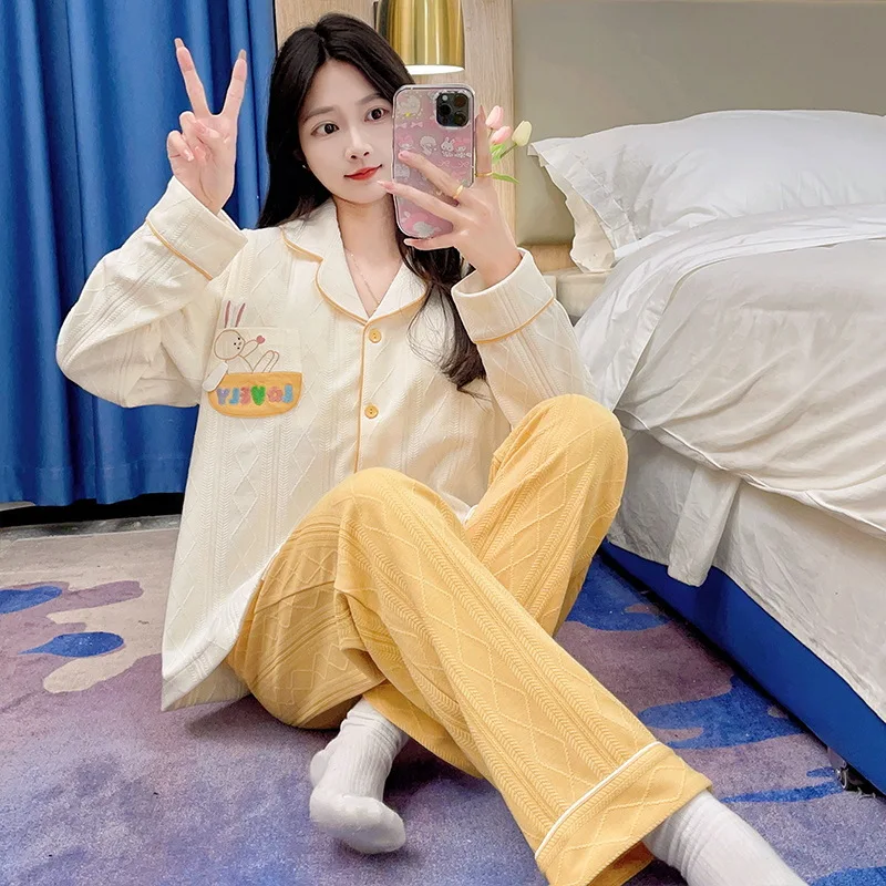Pajama Female Spring and Autumn Long Sleeve Trouser Suit Cartoon Student Home clothing sleepwear nightgown 3
Pajama Female Spring and Autumn Long Sleeve Trouser Suit Cartoon Student Home clothing sleepwear nightgown 3