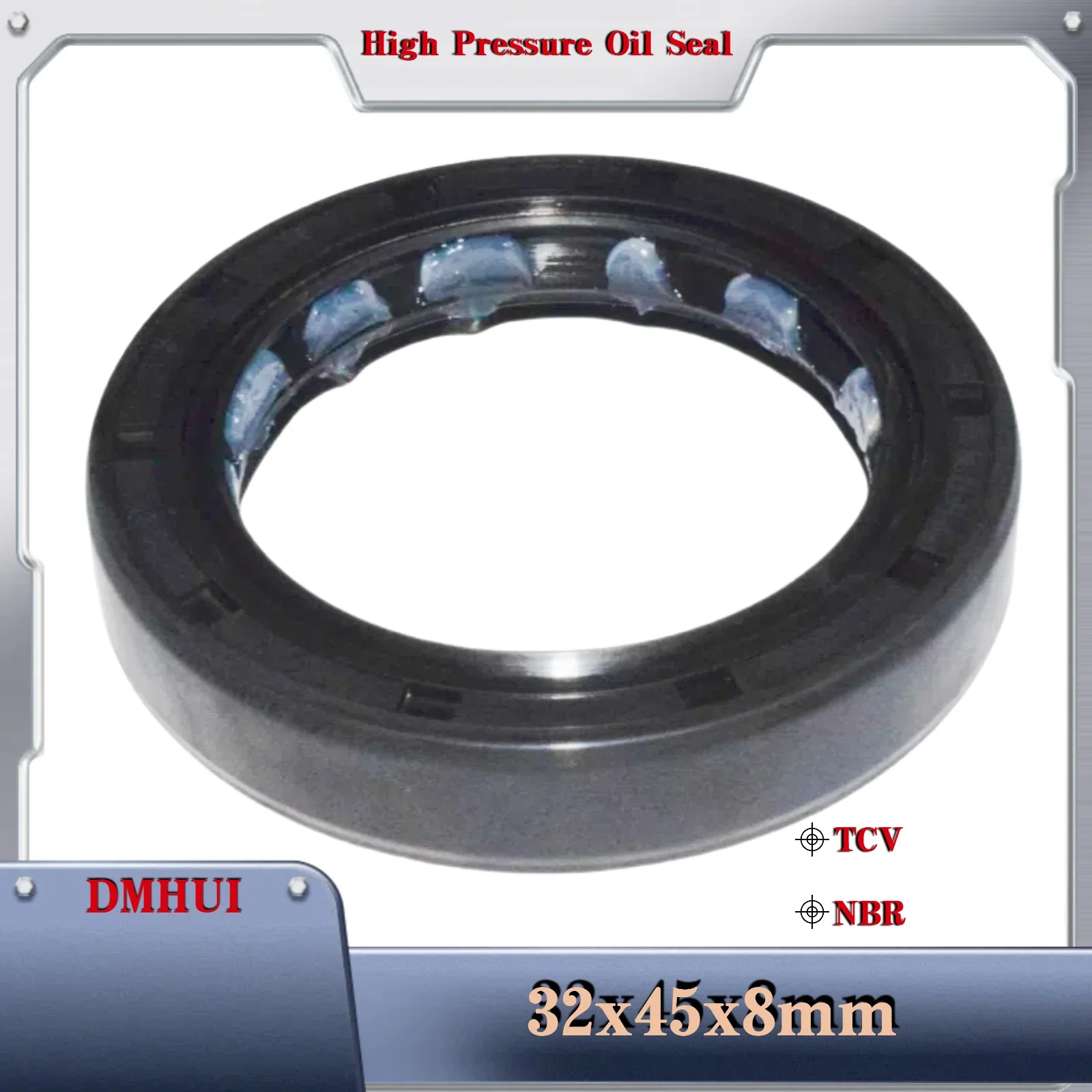 DMHUI High Pressure Oil Seal Model 32×45×8/TCV/NBR, Used In Hydraulic Pump/Motor Rotary Shaft Seal
DMHUI High Pressure Oil Seal Model 32×45×8/TCV/NBR, Used In Hydraulic Pump/Motor Rotary Shaft Seal