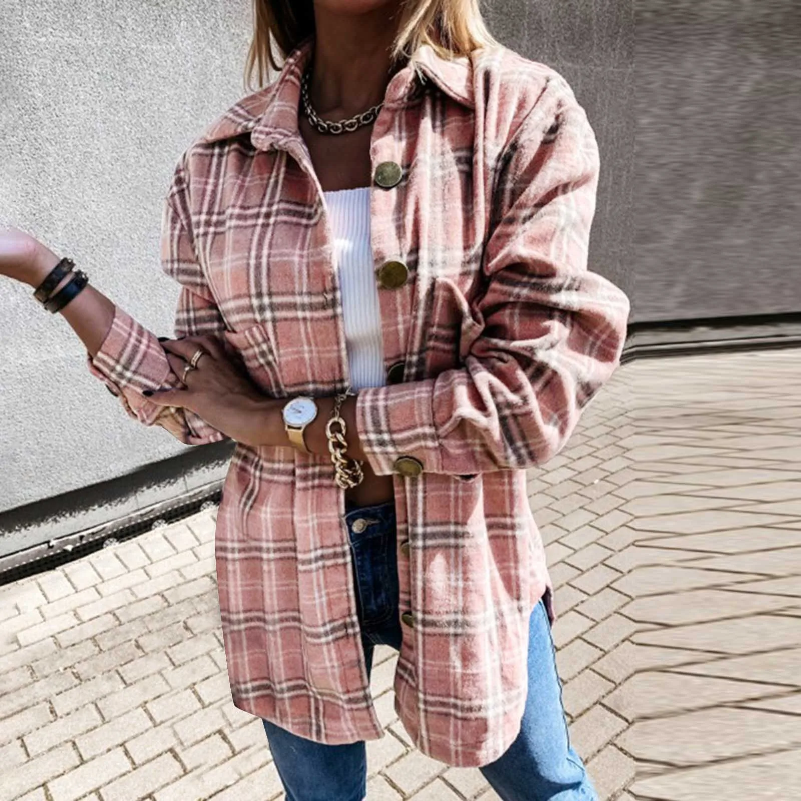 Plaid Shirt Autumn And Winter New Loose Medium Long Woolen Coat Woman Coat Hoodies for Women Long Jackets for Women Winter
Plaid Shirt Autumn And Winter New Loose Medium Long Woolen Coat Woman Coat Hoodies for Women Long Jackets for Women Winter