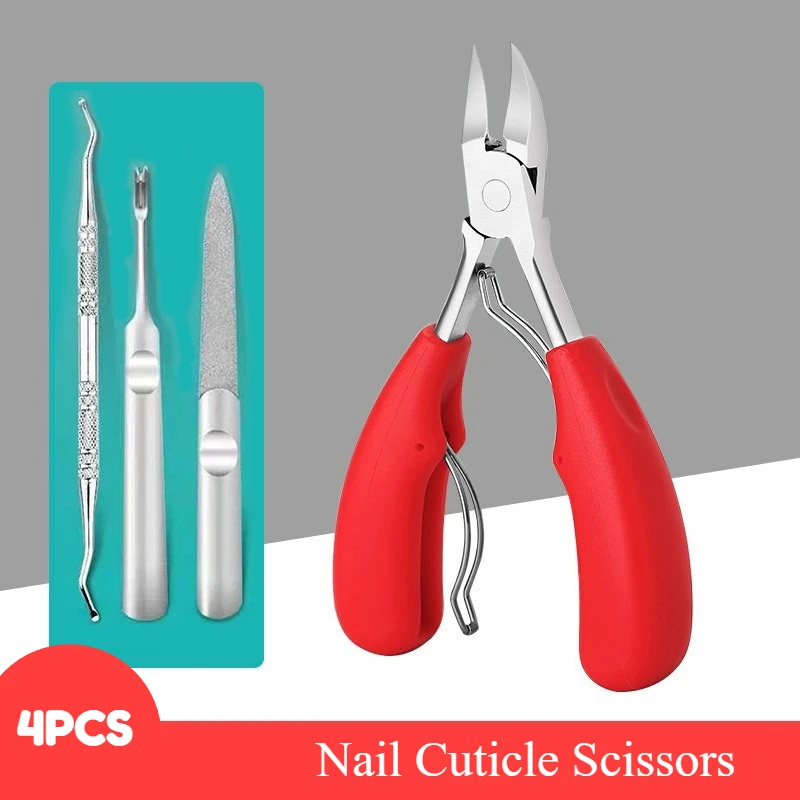 4Pcs Pedicure Set Stainless Steel Red Eagle's Mouth Pliers Nail Cuticle Pushers Dead Skin Fork Nails File Manicure Care Tools
4Pcs Pedicure Set Stainless Steel Red Eagle's Mouth Pliers Nail Cuticle Pushers Dead Skin Fork Nails File Manicure Care Tools