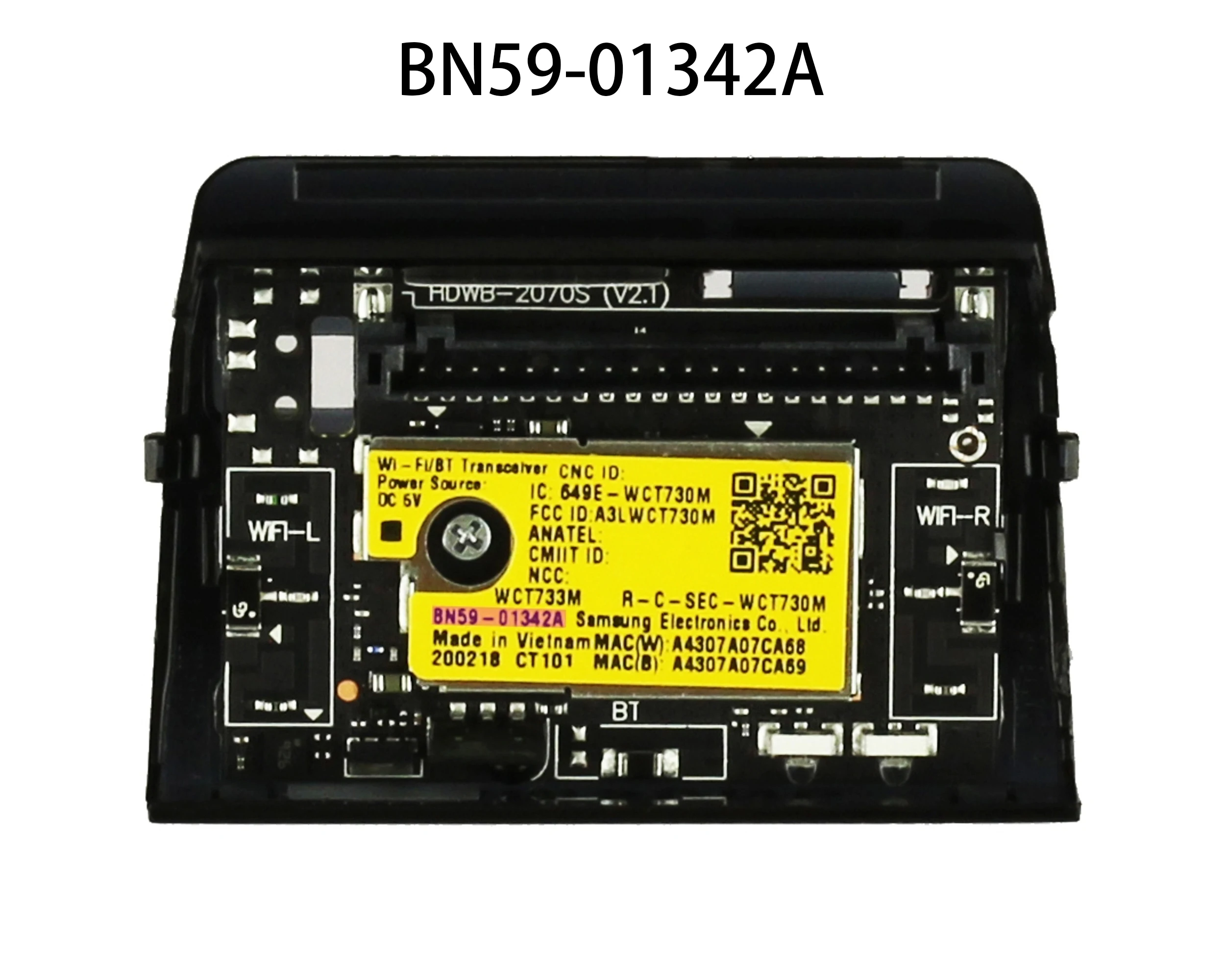BN59-01342A WCT730M A3LWCT730M Wi-Fi Bluetooth беспроводной модуль для UN75TU8000F UN65TU850DF UN55TU850DF UN65TU8000P UN86TU9010F
BN59-01342A WCT730M A3LWCT730M Wi-Fi Bluetooth беспроводной модуль для UN75TU8000F UN65TU850DF UN55TU850DF UN65TU8000P UN86TU9010F