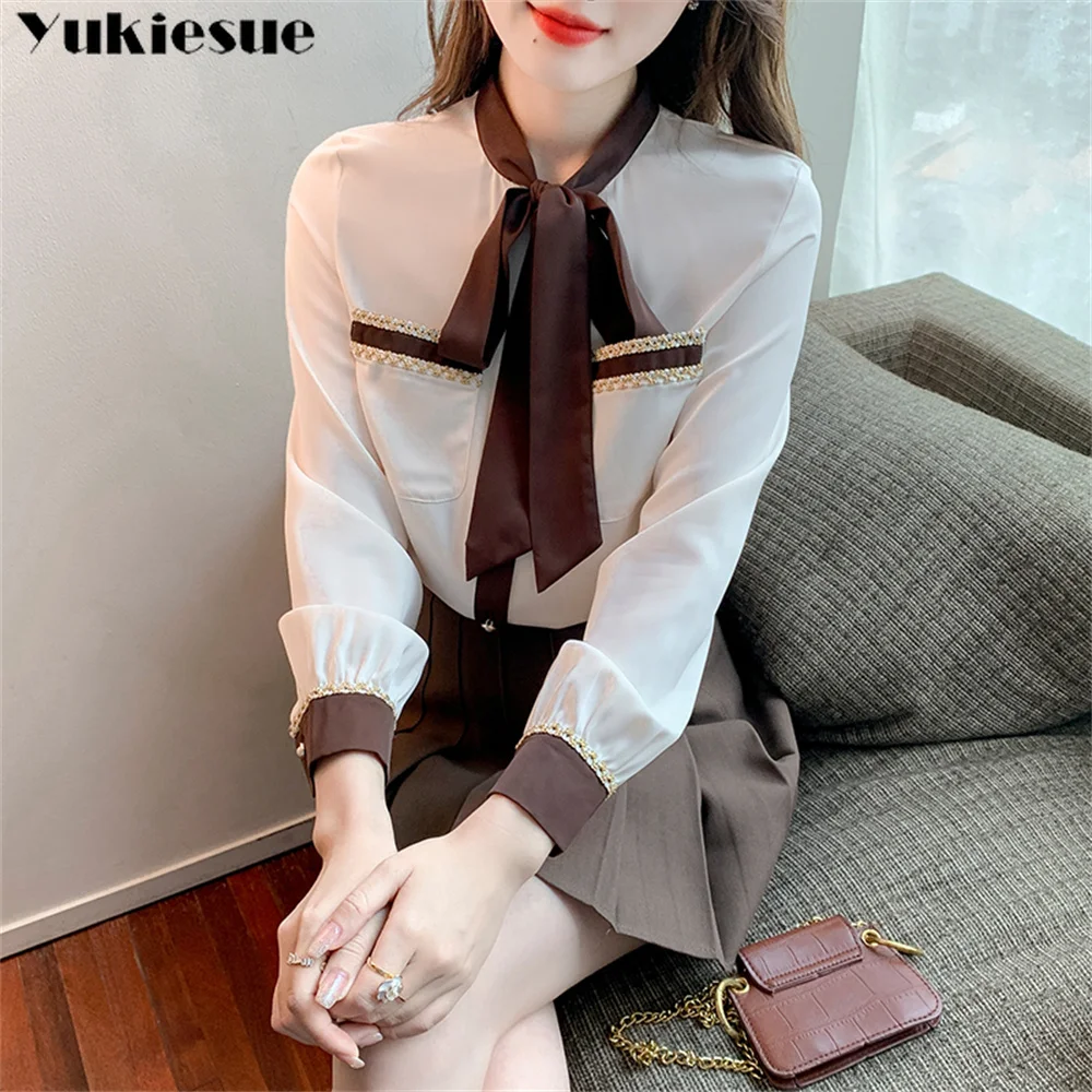 blusas mujer de moda 2022 summer bow chiffon Top female women shirts Women's white shirt Blouses tops Long sleeve Chic woman
blusas mujer de moda 2022 summer bow chiffon Top female women shirts Women's white shirt Blouses tops Long sleeve Chic woman