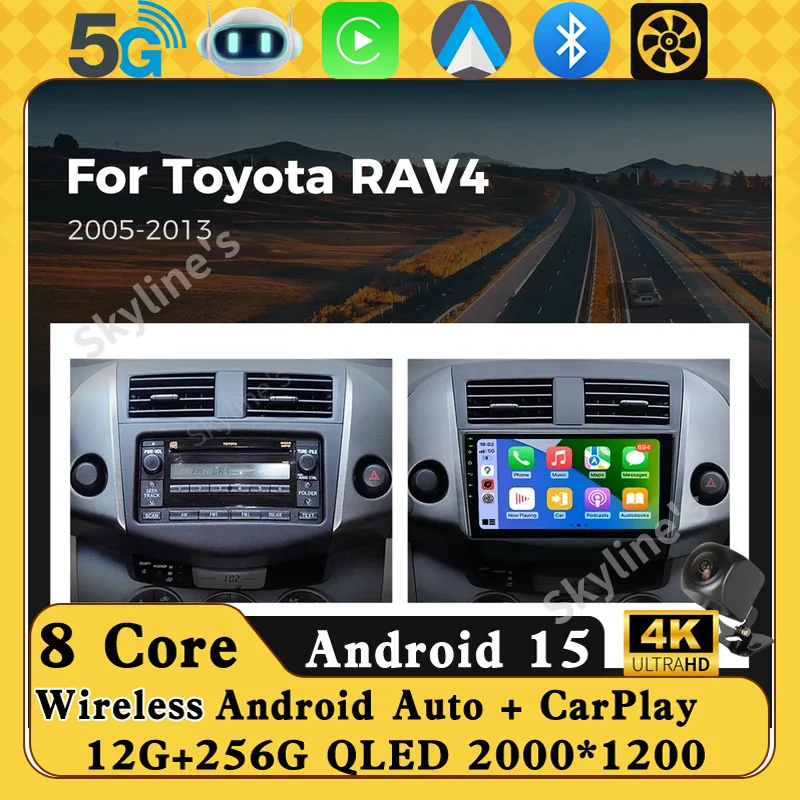 Car Radio Android 15 Auto For Toyota RAV4 Rav 4 XA30 2005-2013 Carplay Multimedia Video Player DSP Navigation 4G WIFI RDS auto
Car Radio Android 15 Auto For Toyota RAV4 Rav 4 XA30 2005-2013 Carplay Multimedia Video Player DSP Navigation 4G WIFI RDS auto