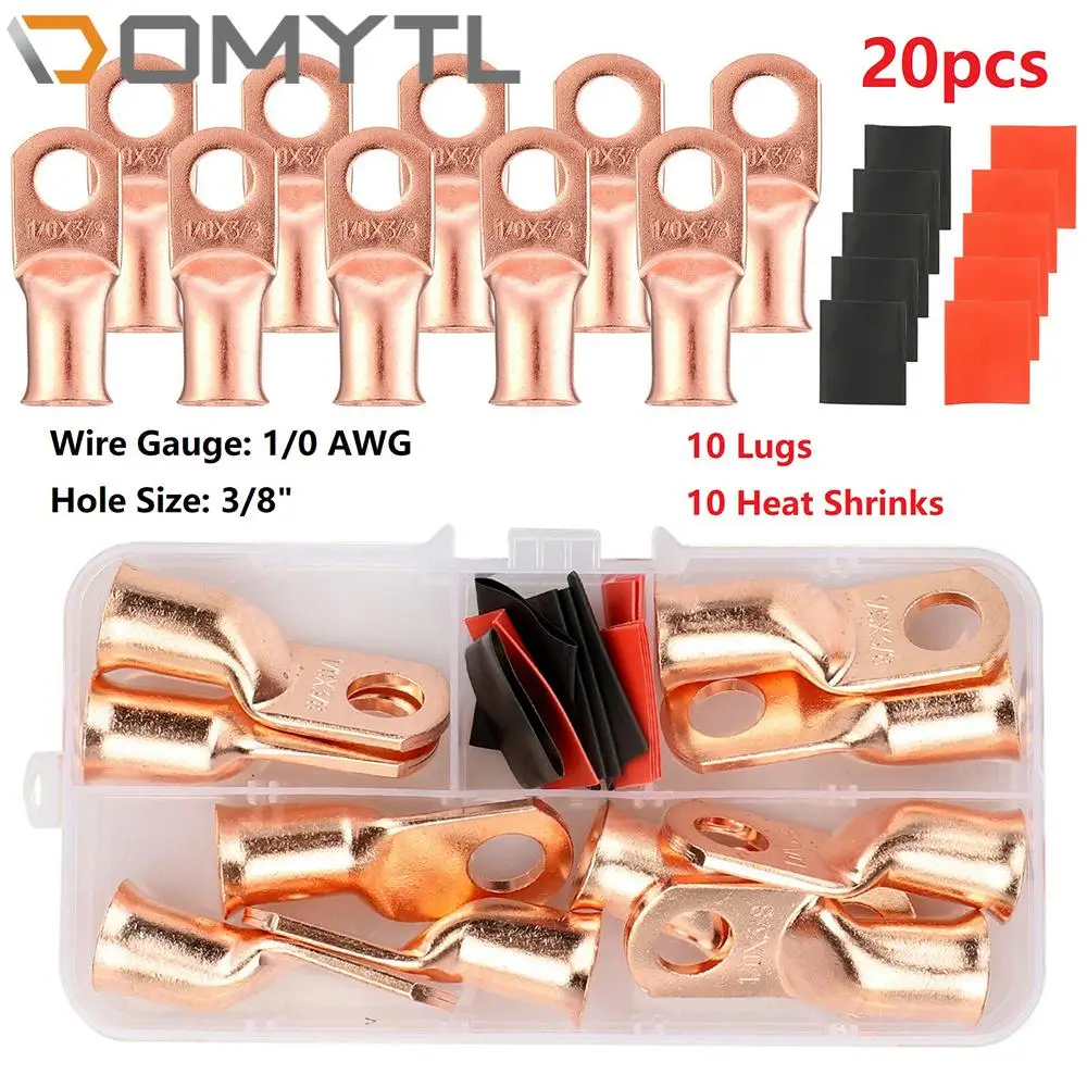20 шт., медные наконечники калибра 1/0 AWG с черно-красными термоусадочными кольцами
20 шт., медные наконечники калибра 1/0 AWG с черно-красными термоусадочными кольцами
