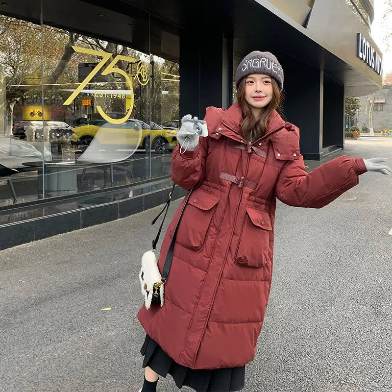 Wine Red Cotton-padded Jacket Women 2025 Outwear New Mid-length Fashion Overwear Waist-cinching Casual Thickened Coat
Wine Red Cotton-padded Jacket Women 2025 Outwear New Mid-length Fashion Overwear Waist-cinching Casual Thickened Coat
