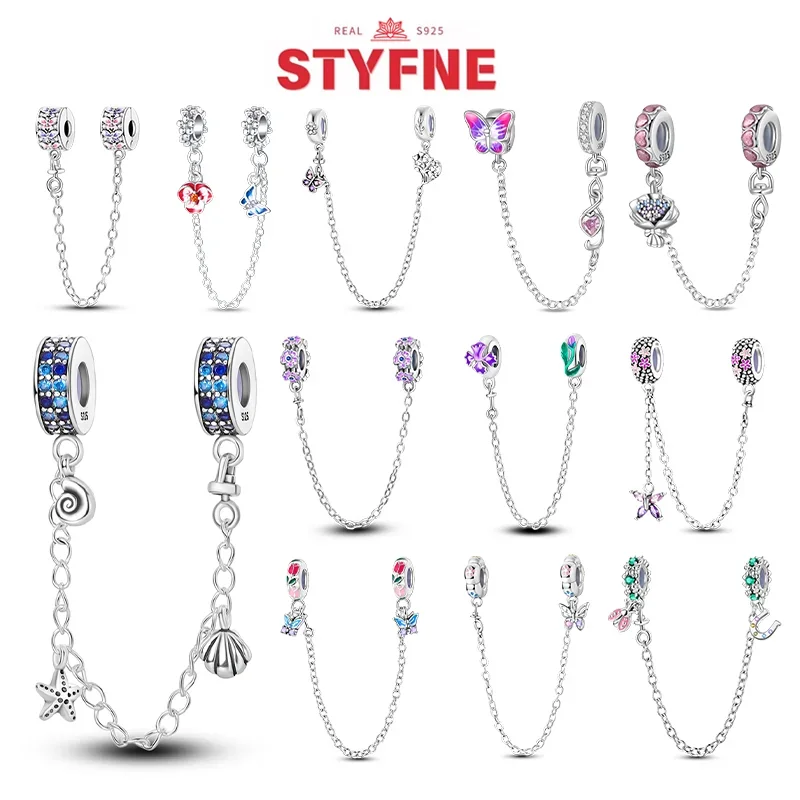 New Original Safety Chain Clasp Clip Charm Bead 925 Silver Colorful Flowers Butterfly Fit Bracelet DIY Woman Girl Jewelry Gift
New Original Safety Chain Clasp Clip Charm Bead 925 Silver Colorful Flowers Butterfly Fit Bracelet DIY Woman Girl Jewelry Gift