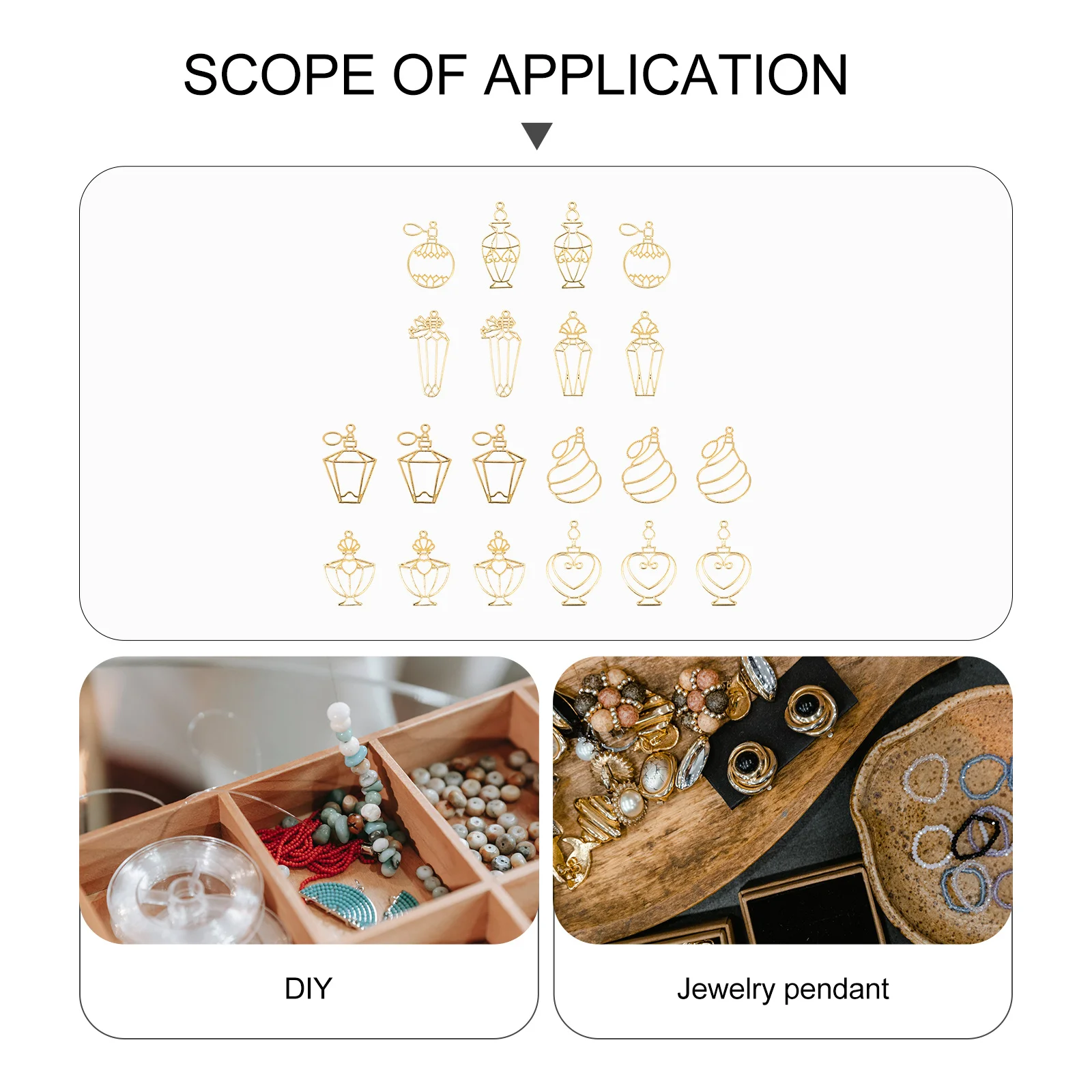 20Pcs Hollow Perfume Bottle Frame DIY Metal Pendant Kit Creative Jewelry Making Supplies for Epoxy Resin Craft Decoration 
20Pcs Hollow Perfume Bottle Frame DIY Metal Pendant Kit Creative Jewelry Making Supplies for Epoxy Resin Craft Decoration