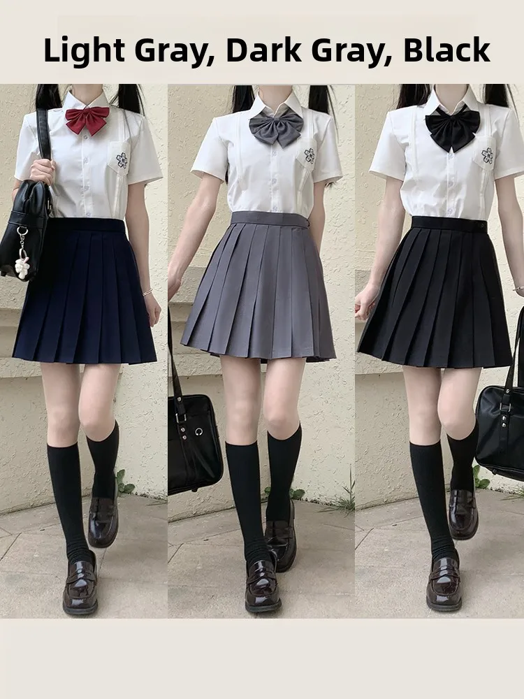 High Waist Basic JK Pleated Skirt for Women Grey Black Summer Short Skirt Pure Color with A-Line Silhouette Half-length
High Waist Basic JK Pleated Skirt for Women Grey Black Summer Short Skirt Pure Color with A-Line Silhouette Half-length