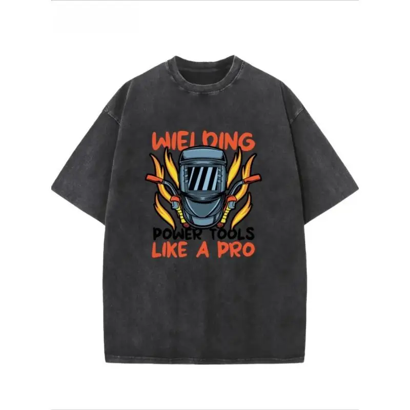 Women Washed Oversized Welding T-Shirt Pro Welder Power Tools Graphic Tee Industrial Metal Worker Casual Top Gift 
Women Washed Oversized Welding T-Shirt Pro Welder Power Tools Graphic Tee Industrial Metal Worker Casual Top Gift