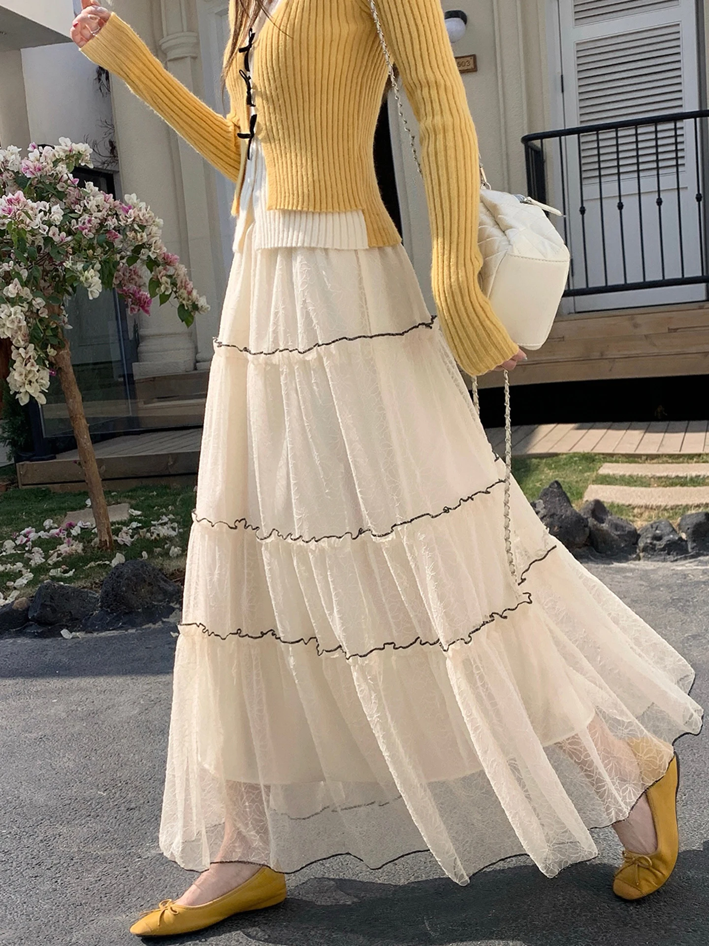 Emily Clud Recommended Lace Cake Skirt High Waist Elastic Women's Spring Summer Long f-length Skirts Floral Pleated A-line
Emily Clud Recommended Lace Cake Skirt High Waist Elastic Women's Spring Summer Long f-length Skirts Floral Pleated A-line