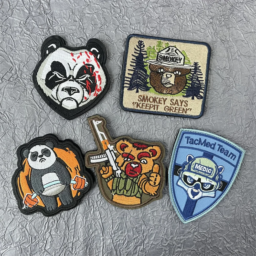 Bear Embroidered Patch for Clothes Panda Stickers Cartoon Badges Hook and Loop Patches Backpack Applique for Clothing
Bear Embroidered Patch for Clothes Panda Stickers Cartoon Badges Hook and Loop Patches Backpack Applique for Clothing