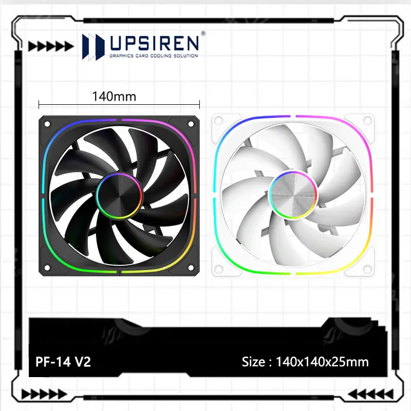 UPSIREN PF-14 V2 ARGB Computer case cooling fan,14CM 3-sided infinite mirror design,Hydraulic bearing/9 blades/36 lamp beads
UPSIREN PF-14 V2 ARGB Computer case cooling fan,14CM 3-sided infinite mirror design,Hydraulic bearing/9 blades/36 lamp beads