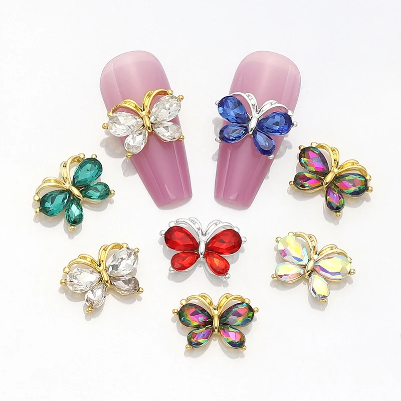 10 pcs 3D Silver Gold Butterfly Jewelry Nail Art Studs Fashion Women Nail Charms Shining Crystal Nail Decoration accessories
10 pcs 3D Silver Gold Butterfly Jewelry Nail Art Studs Fashion Women Nail Charms Shining Crystal Nail Decoration accessories
