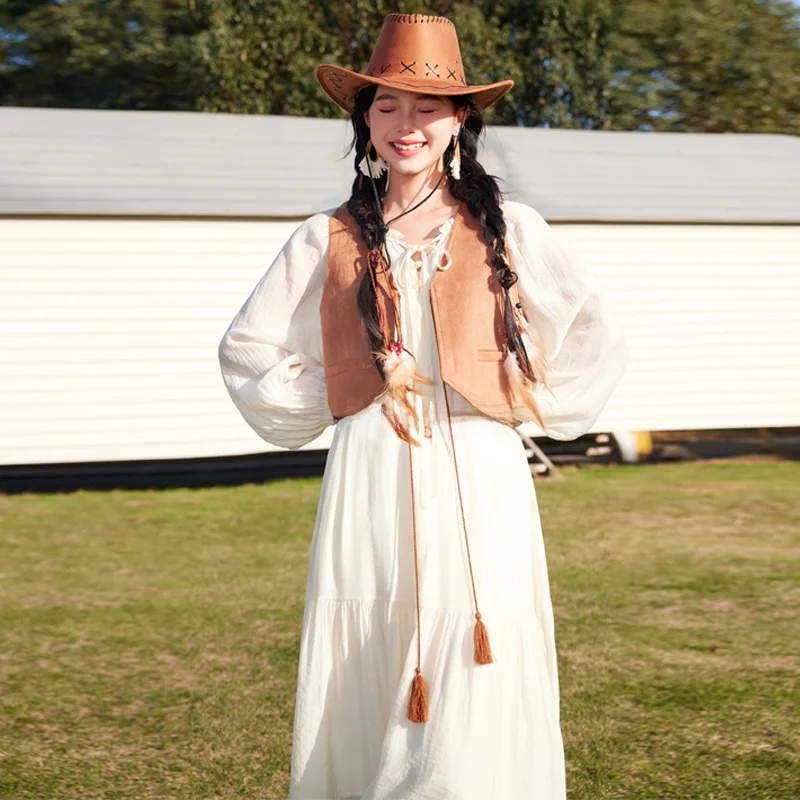 Женский ретро-жилет из замши в этническом стиле, многослойный, с длинными рукавами, на бретелях, из 100% полиэфирного волокна, весна 2025
Женский ретро-жилет из замши в этническом стиле, многослойный, с длинными рукавами, на бретелях, из 100% полиэфирного волокна, весна 2025