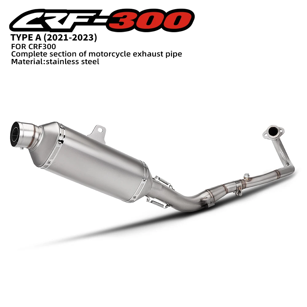 For CRF300 2021-2023 Full Motorcycle Escape Headers Tube Slip on Line Muffler with DB Killer
For CRF300 2021-2023 Full Motorcycle Escape Headers Tube Slip on Line Muffler with DB Killer