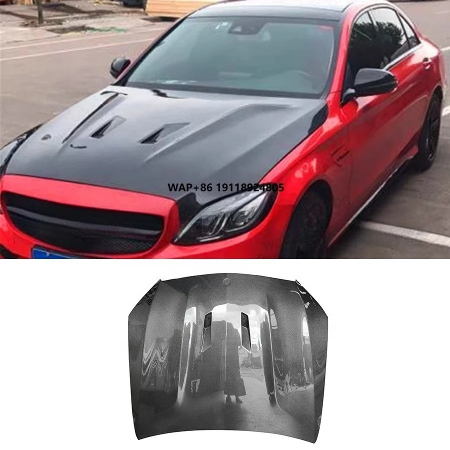 W205 Carbon Fiber Front Hood for C Class C205 C300 C400 C450 C43 C63 AMG 15-19 Front Engine Hood Bonnet Cover
W205 Carbon Fiber Front Hood for C Class C205 C300 C400 C450 C43 C63 AMG 15-19 Front Engine Hood Bonnet Cover