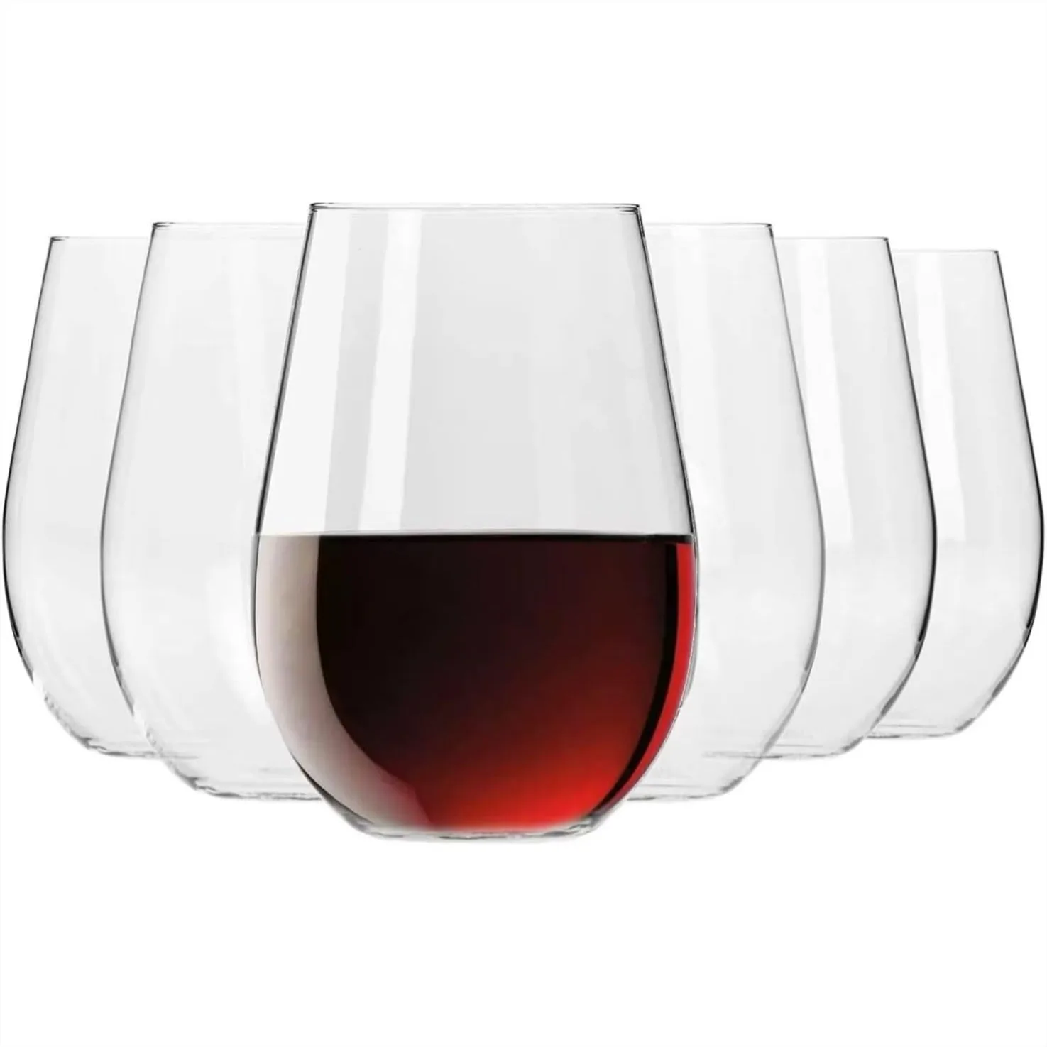 Stemless Wine Glasses Set of 6, 19.6 oz for Red or White Wine, Clear Glass, Dishwasher Safe, Made in Europe
Stemless Wine Glasses Set of 6, 19.6 oz for Red or White Wine, Clear Glass, Dishwasher Safe, Made in Europe