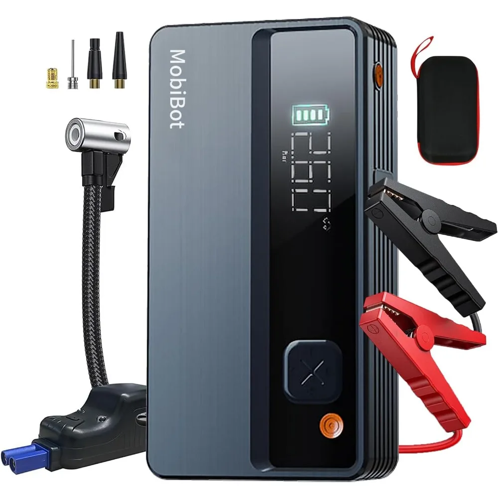 4-in-1 Jump Starter with Air Compressor, Portable Car Battery Charger 1500A Compact Jumper Starter Box Booster Pack up to 6.0L
4-in-1 Jump Starter with Air Compressor, Portable Car Battery Charger 1500A Compact Jumper Starter Box Booster Pack up to 6.0L