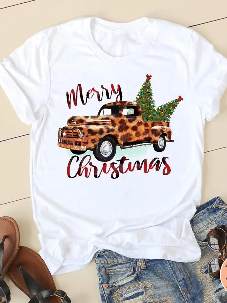 Happy New Year Female Women Clothes Print O-neck Leopard Truck Style Graphic T-shirt Christmas Lady Casual Fashion Shirt Tee
Happy New Year Female Women Clothes Print O-neck Leopard Truck Style Graphic T-shirt Christmas Lady Casual Fashion Shirt Tee