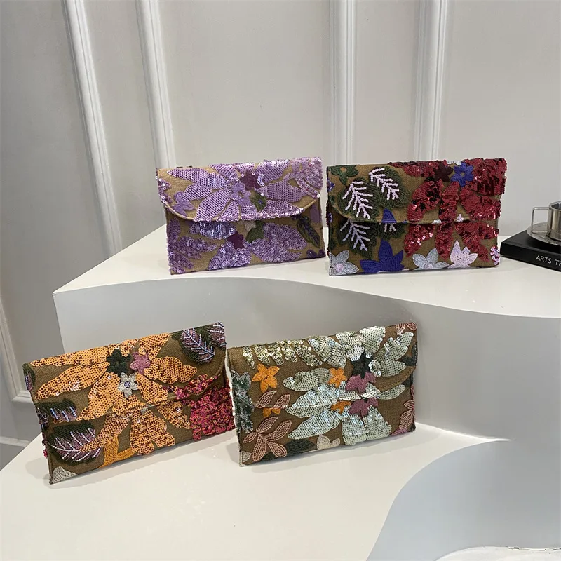 Women Evening Bag Floral Embroidery Sequin Evening Clutch Bag Envelope Package Beach Bag for Women Wedding Vacation Travel
Women Evening Bag Floral Embroidery Sequin Evening Clutch Bag Envelope Package Beach Bag for Women Wedding Vacation Travel