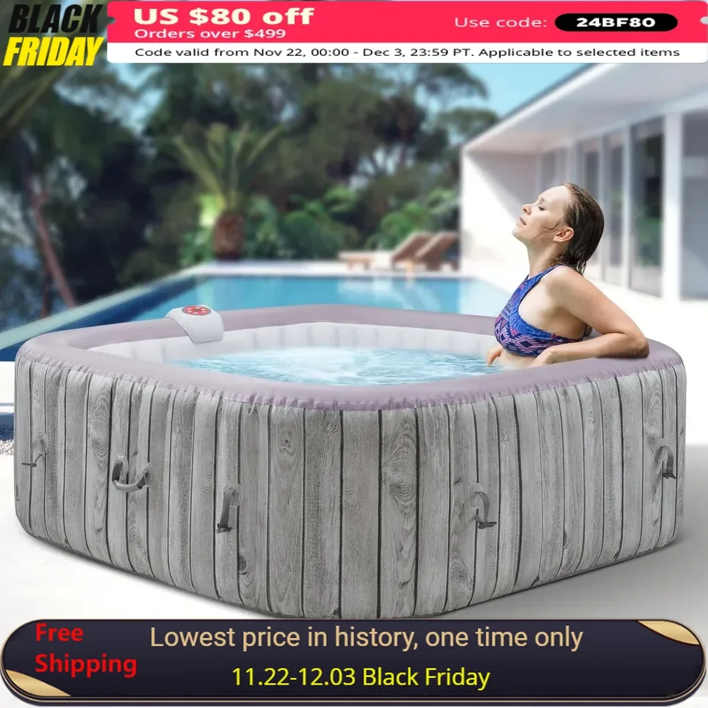 73" Outdoor Hot Tub with Bubble Jets, Insulated Cover, Digital Control Panel, Up To 104°F, 4-6 Person Portable Outdoor Spa
73" Outdoor Hot Tub with Bubble Jets, Insulated Cover, Digital Control Panel, Up To 104°F, 4-6 Person Portable Outdoor Spa