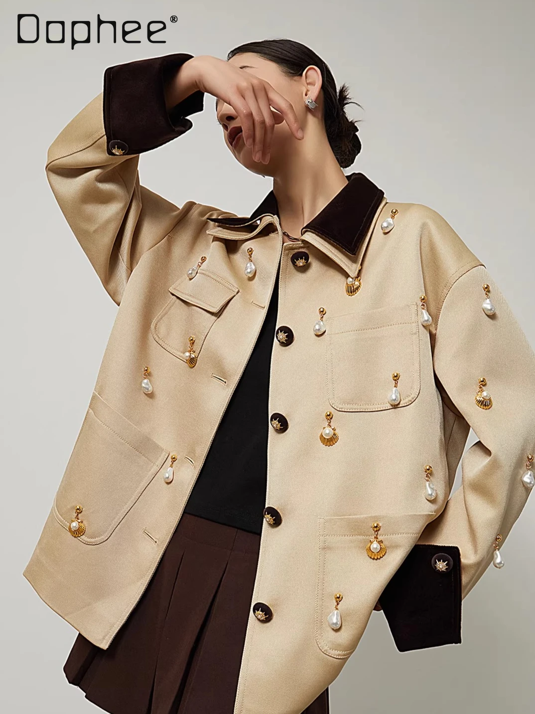 High End Beaded Pearl Blazer Women French Celebrity Temperament Single-breasted Blazer Commuter Style Fashion Womens Clothing
High End Beaded Pearl Blazer Women French Celebrity Temperament Single-breasted Blazer Commuter Style Fashion Womens Clothing