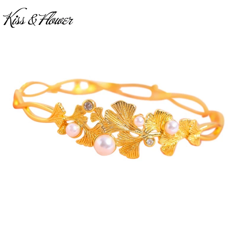KISS&FLOWER Gold Ginkgo Bracelets Bangles For Women Female Wedding Party Birthday Christmas Bride Mother Girl Ladies Gifts BR364
KISS&FLOWER Gold Ginkgo Bracelets Bangles For Women Female Wedding Party Birthday Christmas Bride Mother Girl Ladies Gifts BR364