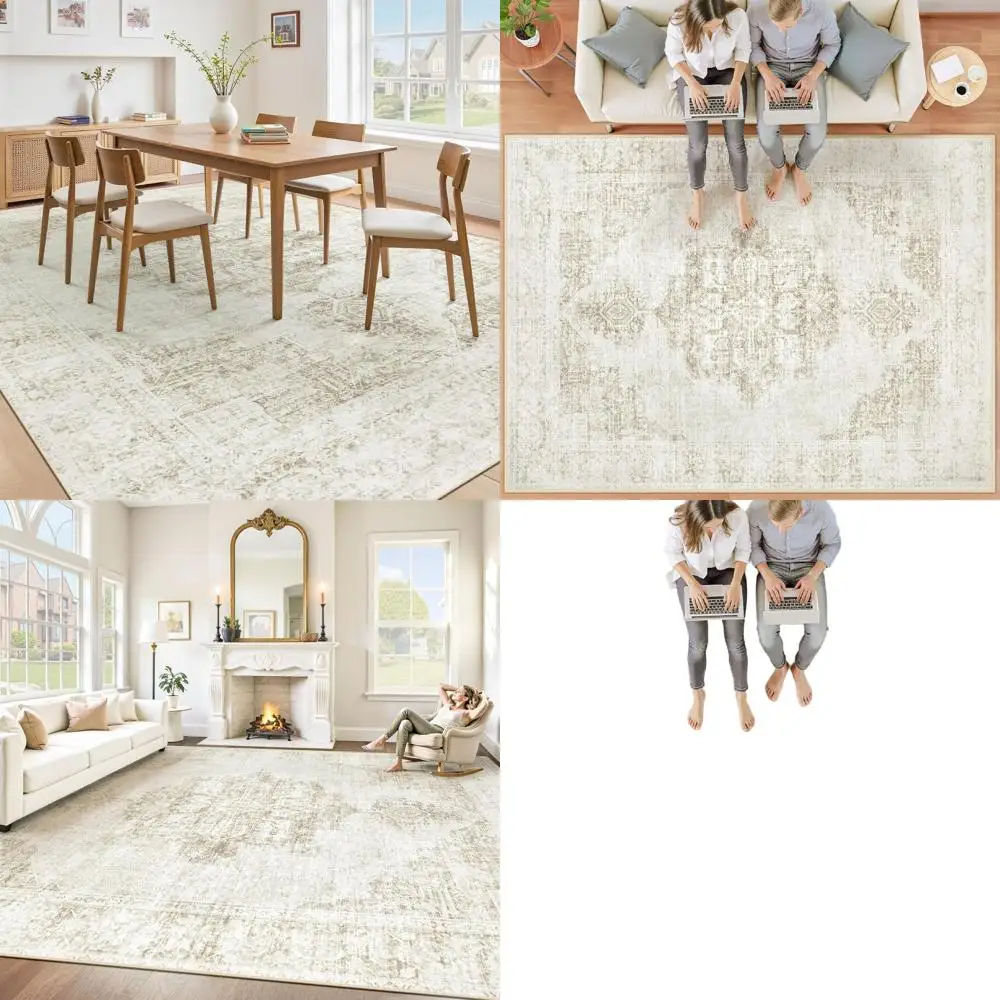 8x10 Washable Medallion Rug: Large Vintage-Style Distressed Carpet for Living Room, Bedroom, Dining Area, and Nursery (Beige)
8x10 Washable Medallion Rug: Large Vintage-Style Distressed Carpet for Living Room, Bedroom, Dining Area, and Nursery (Beige)
