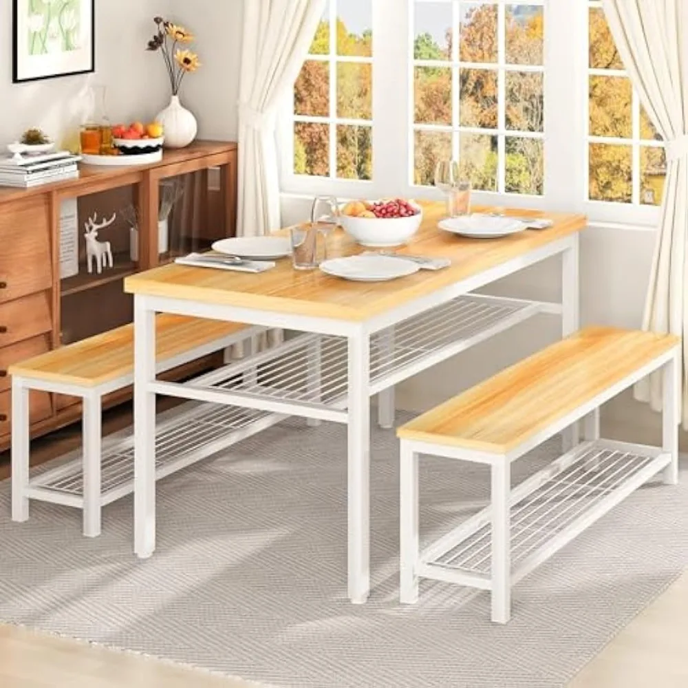 Dining Room Table Set, Kitchen Table Set with 2 Benches, Ideal for Home, Kitchen and Dining Room
Dining Room Table Set, Kitchen Table Set with 2 Benches, Ideal for Home, Kitchen and Dining Room