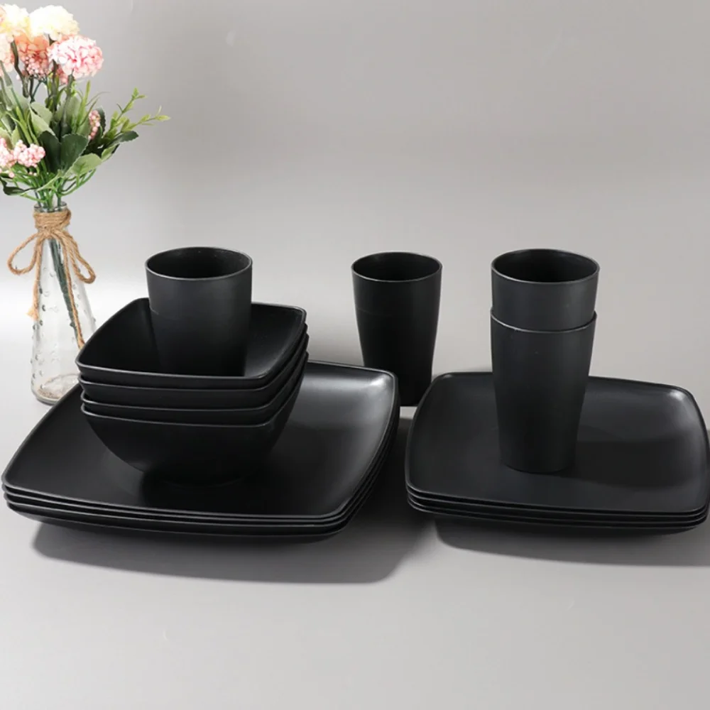 16 шт./компл. квадратный пластиковый набор посуды, многоразовый набор посуды из пшеничной соломы, утолщенный набор обеденной тарелок большой емкости для ресторана
16 шт./компл. квадратный пластиковый набор посуды, многоразовый набор посуды из пшеничной соломы, утолщенный набор обеденной тарелок большой емкости для ресторана