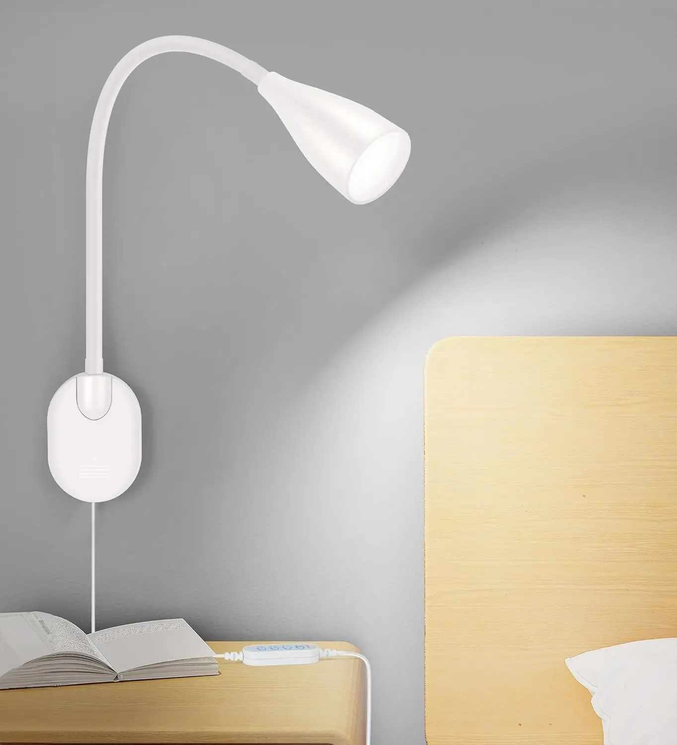 Wall-Mounted LED Bedside Reading Light with USB Charging Port, 10-Level Dimmable & Adjustable 5 Color, Plug-in Adhesive Night Lamp for Books in Bed, Eye-Caring Bedroom Lighting (White)
Wall-Mounted LED Bedside Reading Light with USB Charging Port, 10-Level Dimmable & Adjustable 5 Color, Plug-in Adhesive Night Lamp for Books in Bed, Eye-Caring Bedroom Lighting (White)