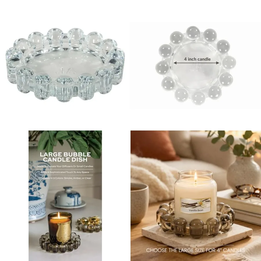 Original Bubble Candle Dish Chic Glass Candle Dish for Home Decor Decorative Modern Candle Holder for Candles and Diffusers
Original Bubble Candle Dish Chic Glass Candle Dish for Home Decor Decorative Modern Candle Holder for Candles and Diffusers