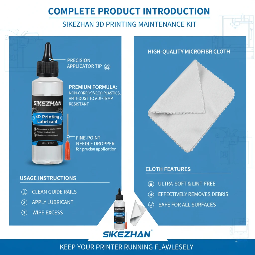 3D Printer Maintenance Kit: PTFE Lubricant Grease & Lint-Free Wipes. For Z-Axis, Rails,Screws. Compatible with Ender/Bambu/Prusa
3D Printer Maintenance Kit: PTFE Lubricant Grease & Lint-Free Wipes. For Z-Axis, Rails,Screws. Compatible with Ender/Bambu/Prusa